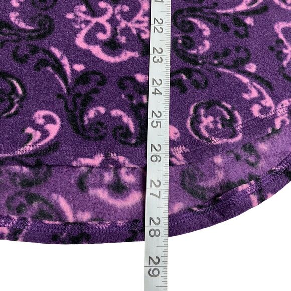 Cuddl Duds Sweater Women M Purple Scroll Climate Right Stretch Fleece Thumbholes - Picture 10 of 15